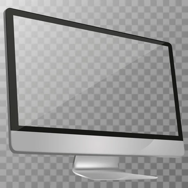 Компьютерный Дисплей Чистым Экраном Изолирован Прозрачном Фоне — стоковый вектор