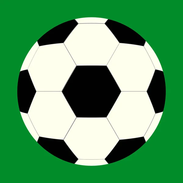 Vetor Ícone Futebol Soccerball Ícone Plano Isolado Fundo Verde — Vetor de Stock