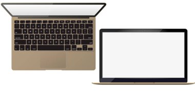 mockup boş ekran - önden görünüm ile. Boş ekran arka plan üzerinde - vektör illüstrasyon izole ile açık dizüstü