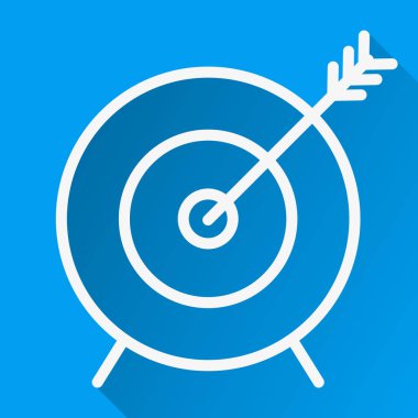 Web ve mobil, modern minimalist düz tasarımı için hedef simgesini ince çizgi ok vurmak.