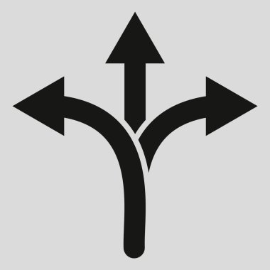 esneklik simgesi, oklar üç yöne illüstrasyon vektör