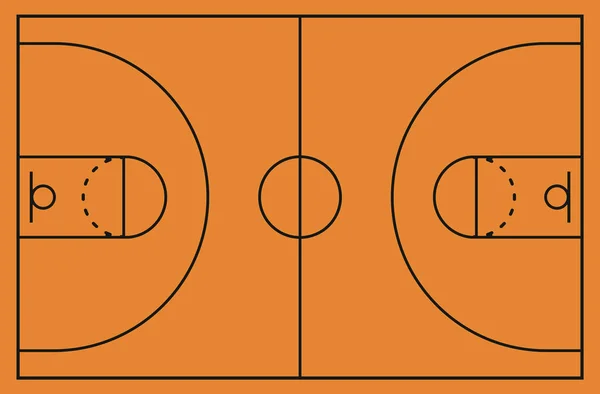 Basketbol mahkeme kat hatta arka plan ile. Vektör çizim. — Stok Vektör