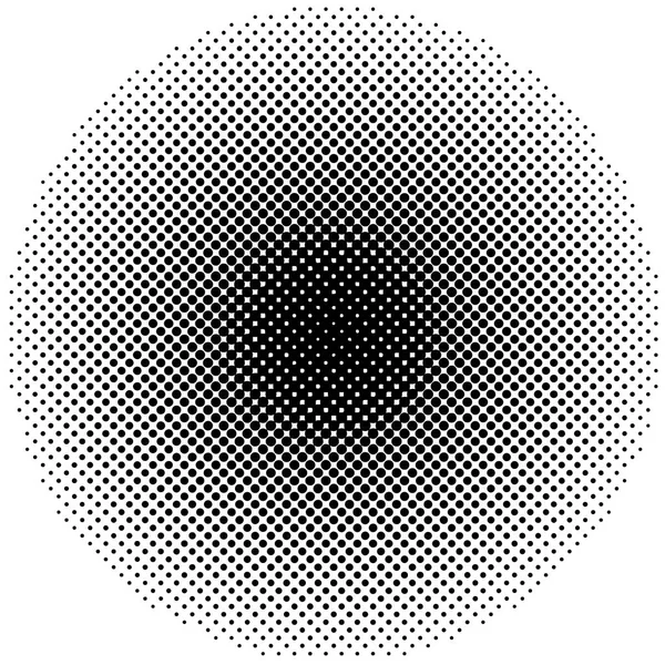 Elemento meio-tom, padrão meio-tom circular. Specks, gradiente círculo meio-tom — Vetor de Stock