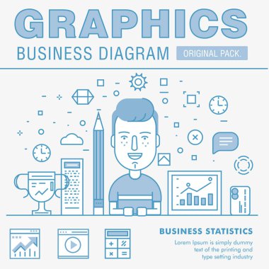 İş grafikleri modern ofis sanayi. 