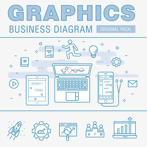 Graphiques d'affaires de l'industrie de bureau moderne . — Image vectorielle