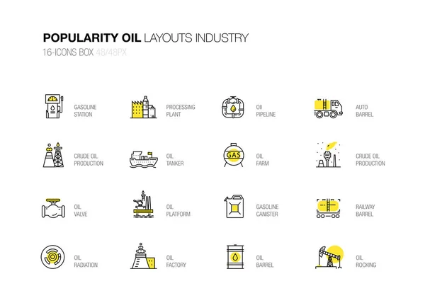 Popularidad del petróleo diseños modernos industria global — Vector de stock