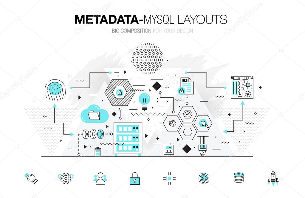 Metadata trendy modern mysql layouts thin line composition