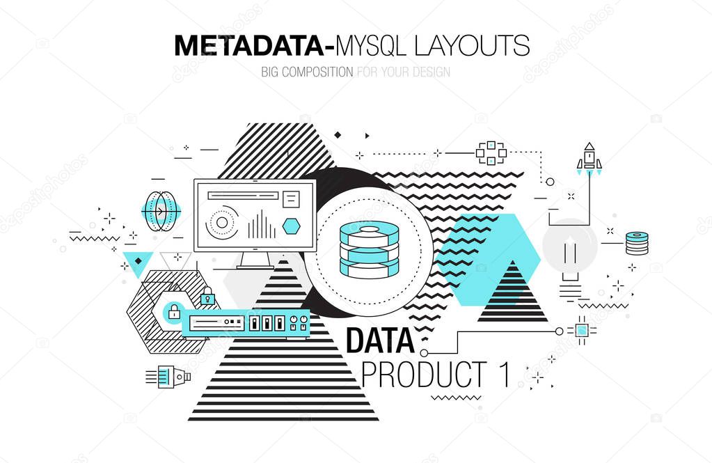 Metadata trendy modern mysql layouts thin line composition