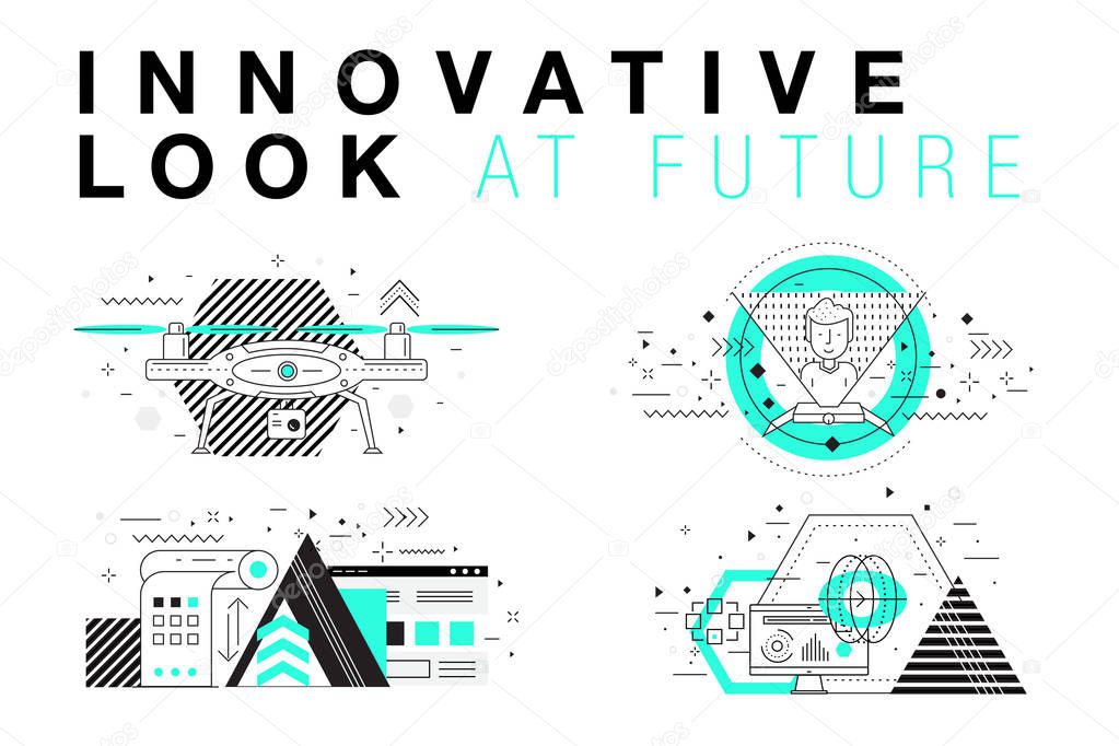 Trendy Innovation systems layouts in polygonal contour line composition