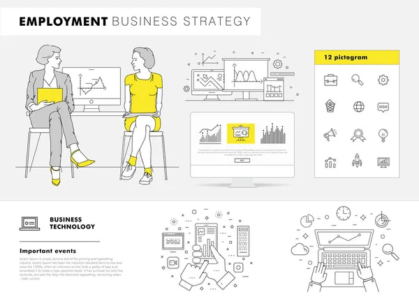 stock vector Business employment big Modern set layouts.