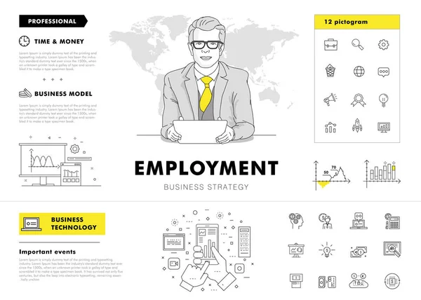 Business employment big Modern set layouts. — Stock Vector