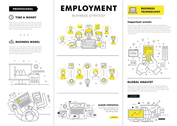 Emprego de negócios grandes layouts de conjuntos modernos . —  Vetores de Stock