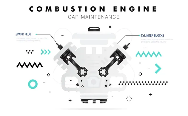 Auto service. Composition de la ligne géométrique . — Image vectorielle