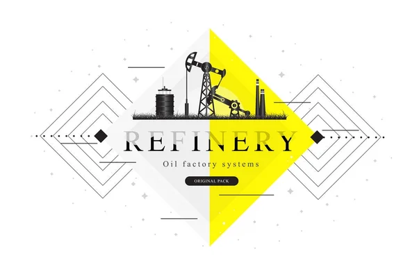 Popularidade Refinaria de petróleo indústria layouts modernos . —  Vetores de Stock