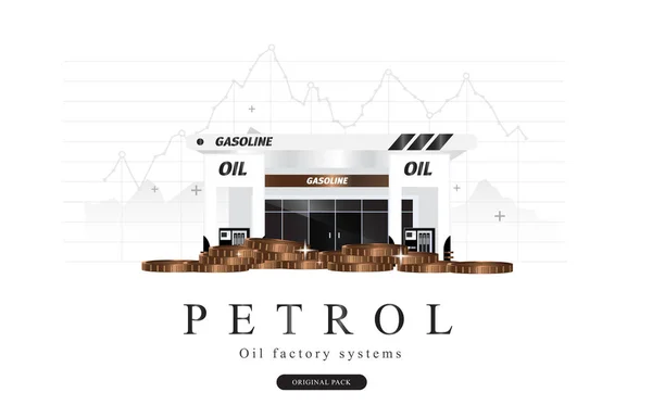 Popularity Oil refinery modern layouts industry. — Stock Vector