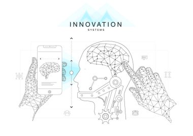 Future technics Innovation systems layouts in polygonal contour  clipart