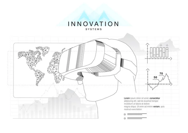 Técnicas futuras Diseños de sistemas de innovación en el contorno poligonal — Vector de stock
