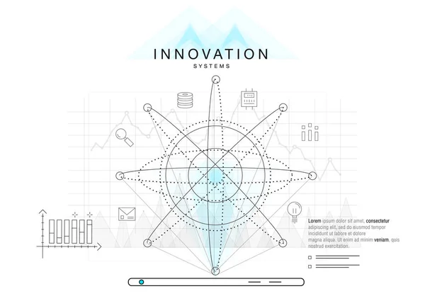 Technique du futur Aménagements des systèmes d'innovation en contour polygonal — Image vectorielle