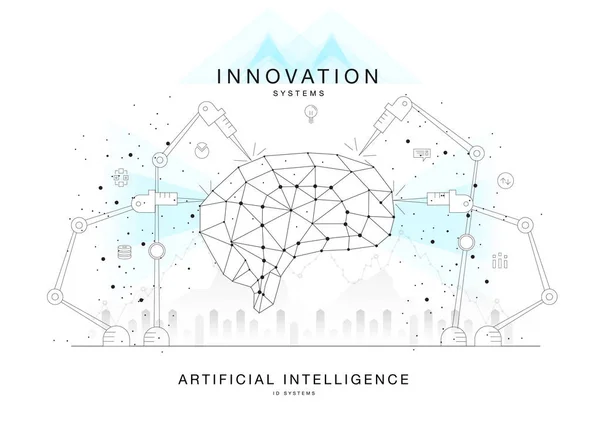 Framtida technics Innovation System layout i månghörnigt kontur — Stock vektor