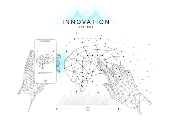 Technique du futur Aménagements des systèmes d'innovation en contour polygonal — Image vectorielle