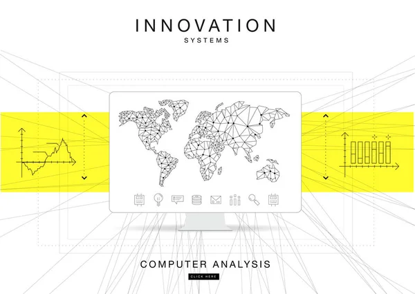 Técnicas de moda Diseños de sistemas de innovación en la composición de líneas de contorno de polígonos — Archivo Imágenes Vectoriales