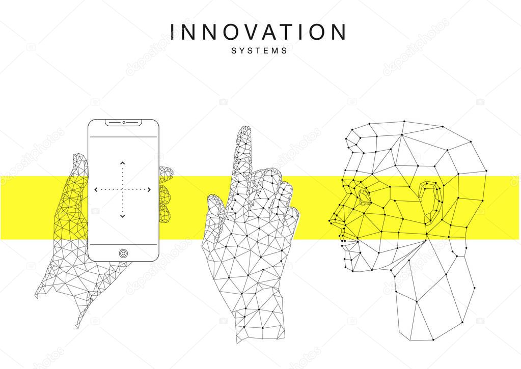 Trendy technics Innovation systems layouts in polygon contour line composition