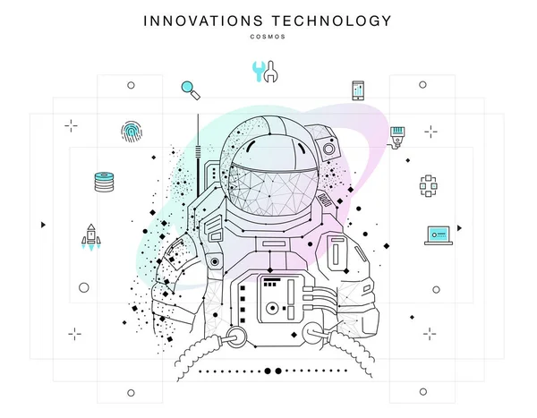 A kozmosz műveletek jövőbeli technológiák — Stock Vector