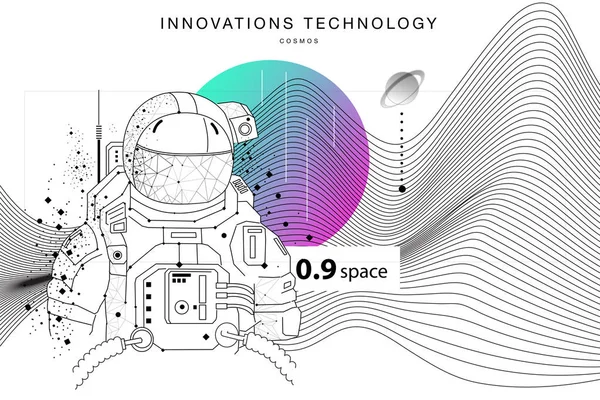 Technologie przyszłości w kosmos operacji — Wektor stockowy