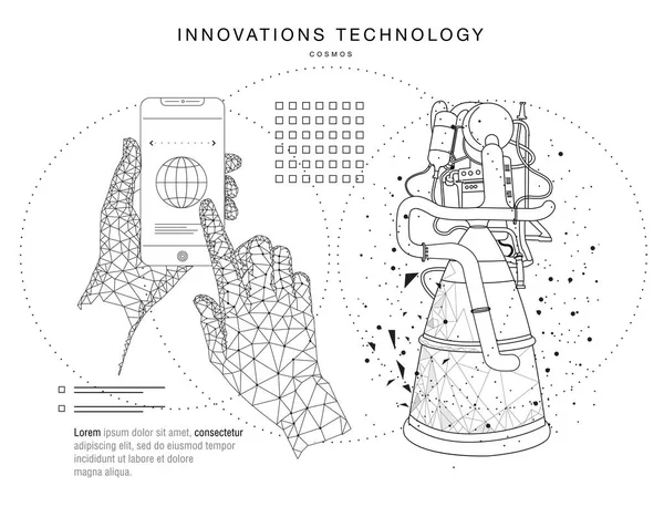 Technologies futures dans les opérations cosmiques — Image vectorielle