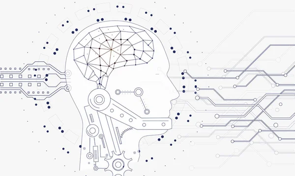 Sistemas Inovadores Que Conectam Pessoas Dispositivos Robôs Tecnologias Futuras Sistemas —  Vetores de Stock