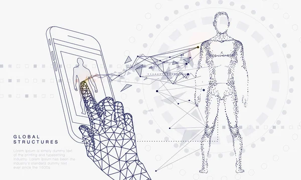 Innovations Systèmes Reliant Les Personnes Les Robots Appareils Technologies Futures — Image vectorielle