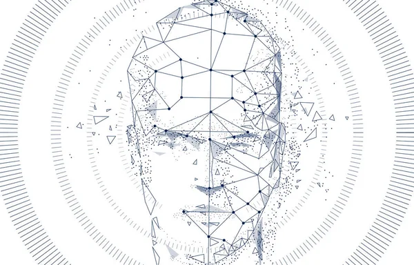Tecnología Identificación Facial Innovaciones Moda Sistemas Cyborg Innovaciones Sistemas Identificación — Archivo Imágenes Vectoriales