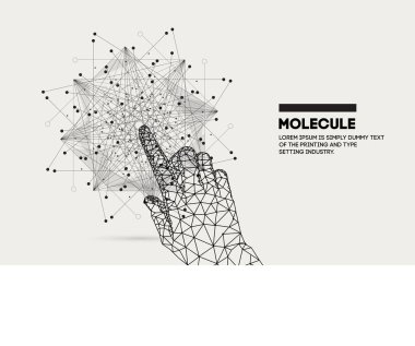 Geleceğe dokun. Otomatik sayborg sistemleri ve kimya endüstrisindeki yenilikler moleküler sistemler sezgisel düşünme ve geliştirme teknolojileri. Gelecekteki teknolojiler geometri stili.