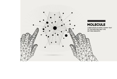 Geleceğe dokun. Otomatik sayborg sistemleri ve kimya endüstrisindeki yenilikler moleküler sistemler sezgisel düşünme ve geliştirme teknolojileri. Gelecekteki teknolojiler geometri stili.