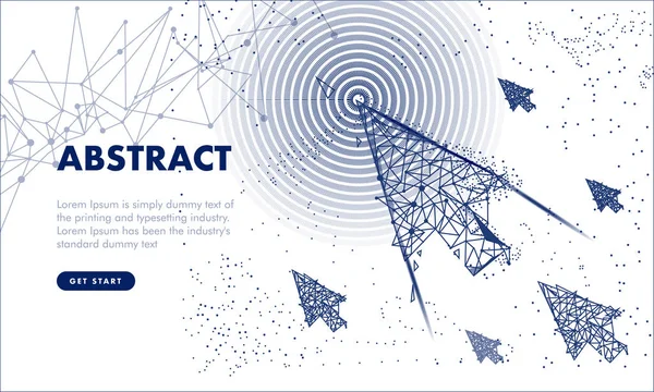 Tecnologia Proteção Futura Com Mão Setas Fundo Linha Fina Geométrica — Vetor de Stock