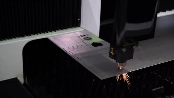 Cnc machine makes part in the factory — Stock Video