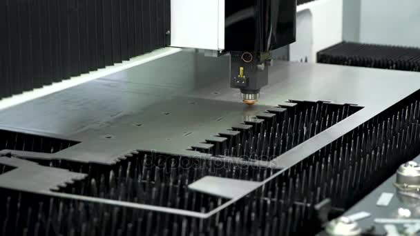 Cnc machine makes part in the factory — Stock Video