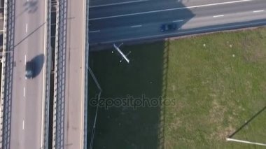 Uçuş yol kavşağı üzerinde. Kuş bakışı.