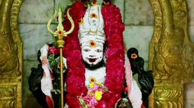  Bir heykel Hindu Tanrıça, geleneksel Hindu tapınağı, Hindistan