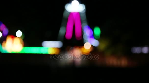 Verschwommenes Licht traditioneller hinduistischer Tempel, Südindien, Tamil Nadu. — Stockvideo