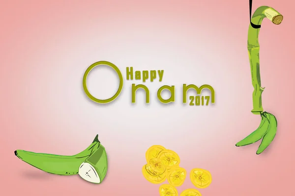 Happy Onam - diseño de tarjetas de felicitaciones del festival —  Fotos de Stock