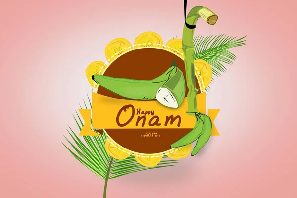 Ilustración hermosa, saludo, diseño del cartel o de la bandera para la celebración del festival de Onam . —  Fotos de Stock