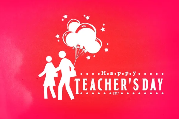 happy teacher`s day - vector concept balloon with student.