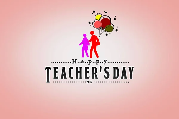 happy teacher`s day! vector concept balloon with student