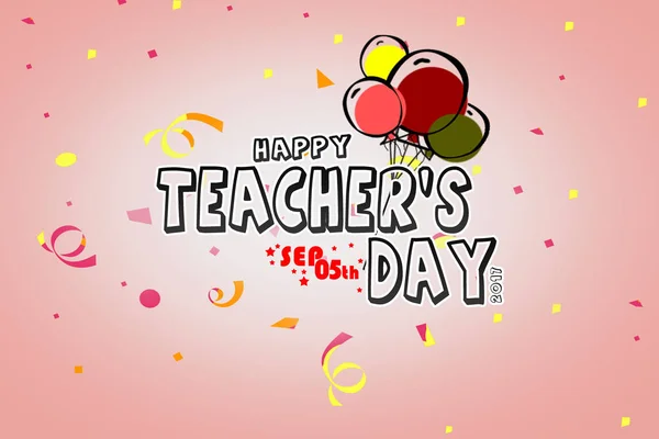 happy Teacher\'s Day. illustration celebrations with balloon