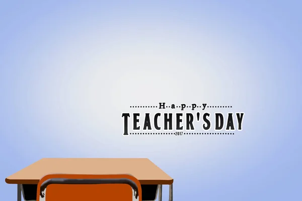 happy teacher`s day with classroom.