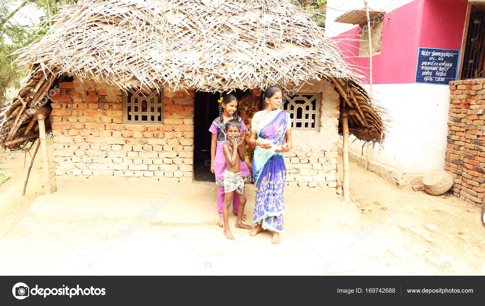 Nannilam India 09 May 2016 Unidentified Happy Indian People