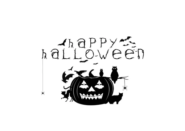 Happy Halloween wenskaart kalligrafie. Halloween spandoek of poster. — Stockfoto