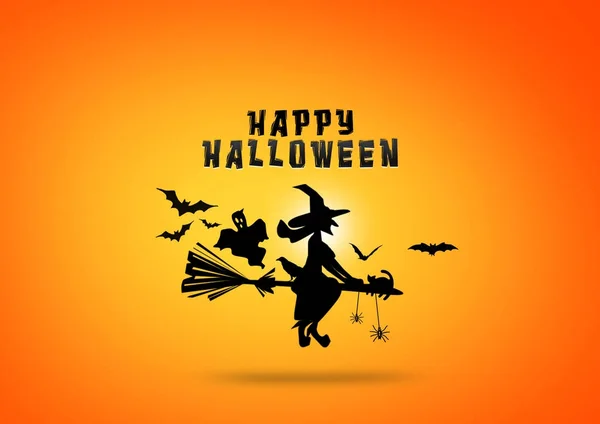 Buona scrittura vettoriale di Halloween. Calligrafia festiva per banner, poster, biglietto di auguri, invito alle feste. illustrazione . — Foto Stock