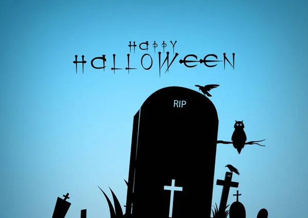 Happy Halloween a vektoros betűk. Holiday kalligráfia a banner, plakát, üdvözlőkártya, meghívó. illusztráció. — Stock Fotó